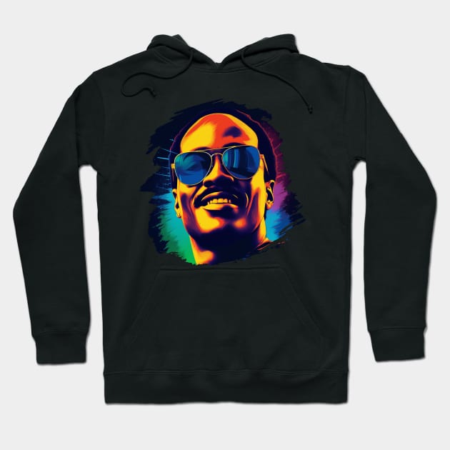 Stevie Wonder in Pop Art Glow Hoodie by Pixy Official